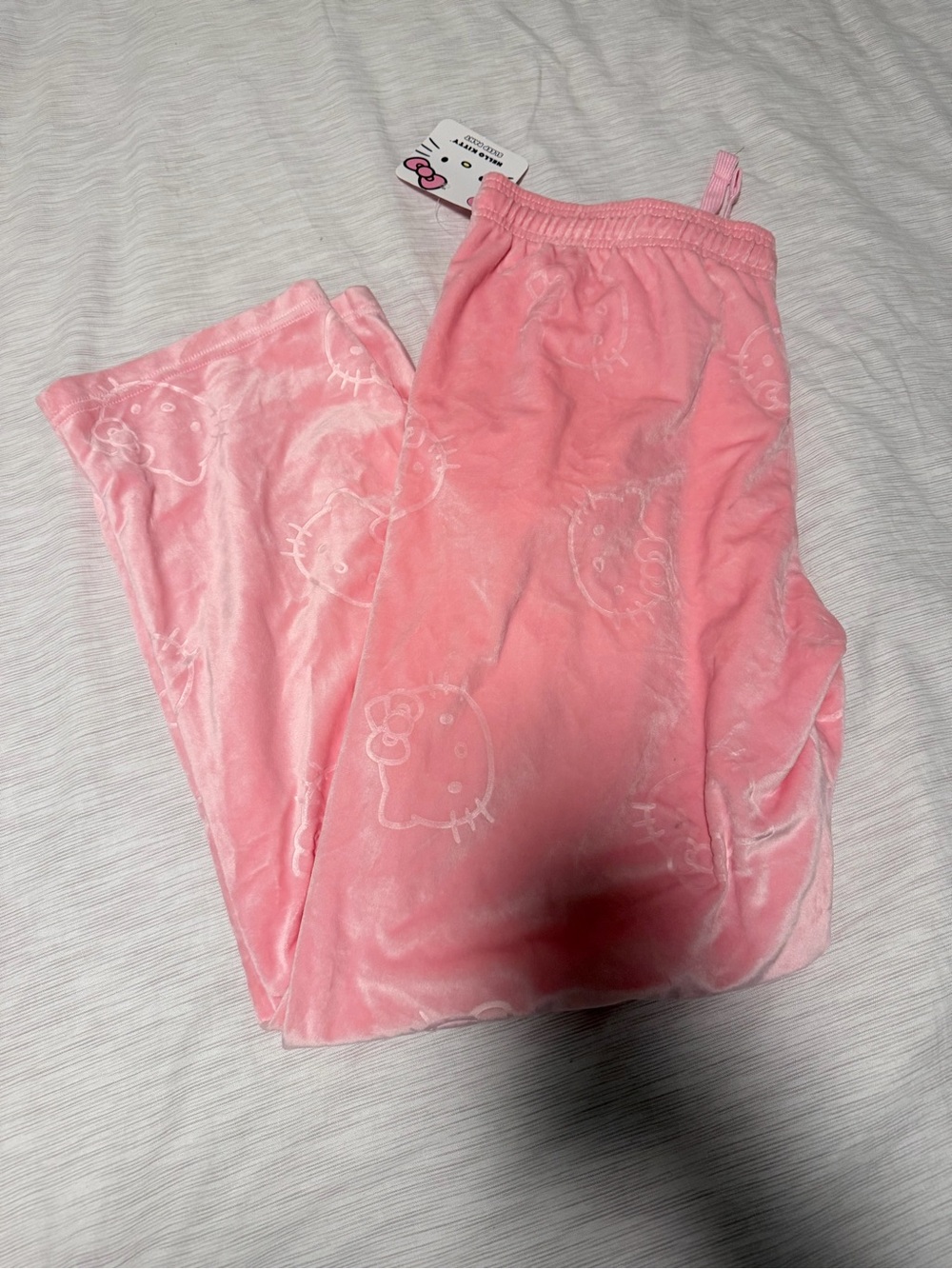 Hello Kitty Light Pink Plush Pajama Bottoms